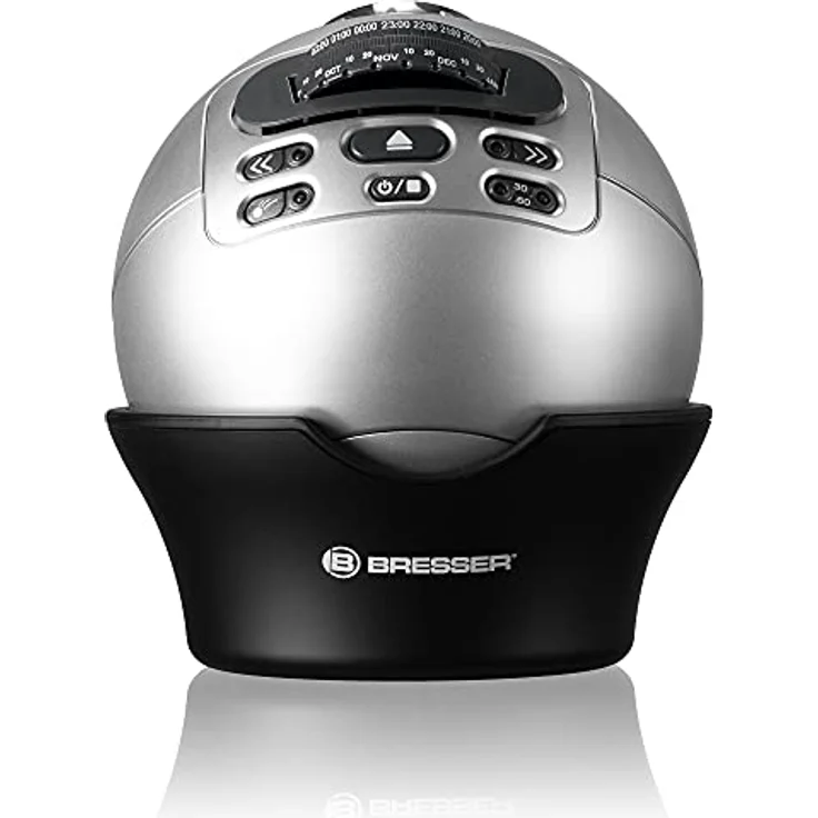 Bresser Junior Astro Planetarium Deluxe zur Projektion des Sternenhimmels mit Sternschnuppenfunktion und uhrzeitgenauer Darstellung durch zwei integrierte Motoren, grau – Bild 2