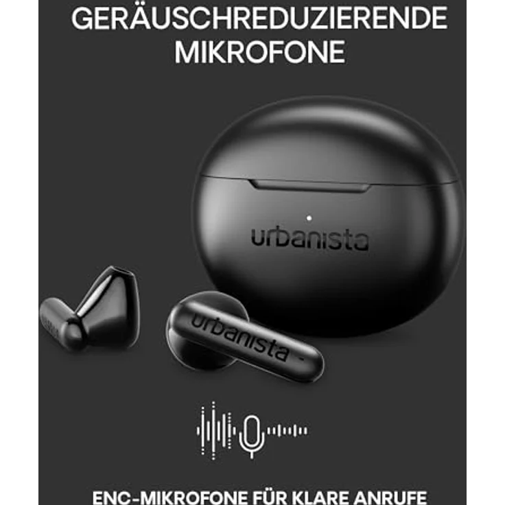 Urbanista Austin 2, True Wireless Stereo Kopfhörer mit aktiver Geräuschunterdrückung, Bluetooth, bis zu 25 Stunden Laufzeit, Schwarz – Bild 2