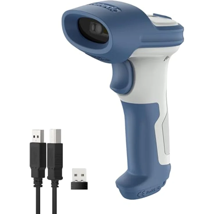Inateck BCST-73 1D-2D Barcodescanner, kabellos 2.4GHz, Bluetooth 5.0, Displayscannen – Bild 2