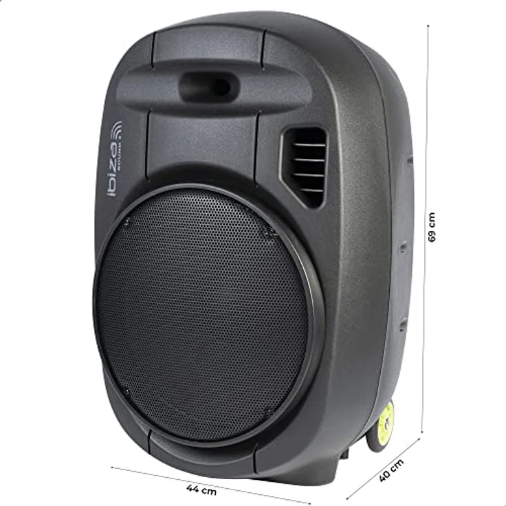 PORT15VHF-MKII - Ibiza - TRAGBARE, AKKUBETRIEBENE BESCHALLUNGSANLAGE 15 - 800W MIT USB-MP3, Rec, VOX, Bluetooth & 2 UHF FUNKMIKROFONEN, Schwarz – Bild 7