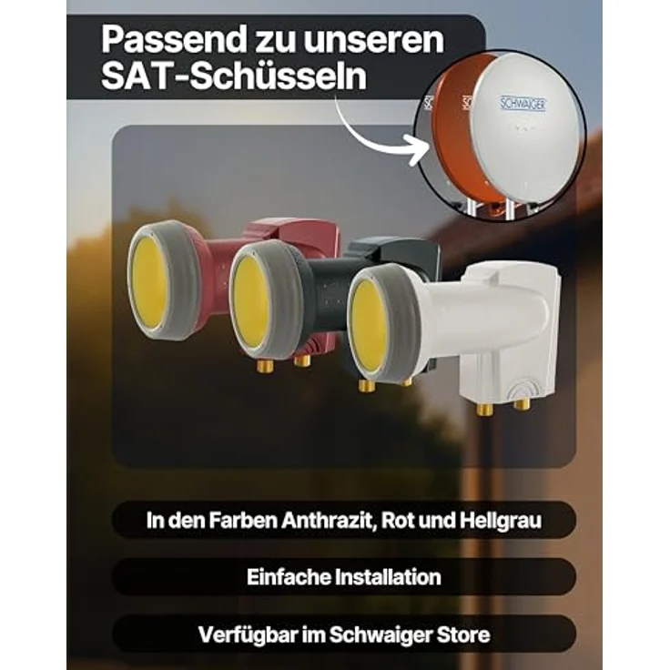Schwaiger extrem hitzebeständig Sun Protect Twin-LNB hellgrau – Bild 9