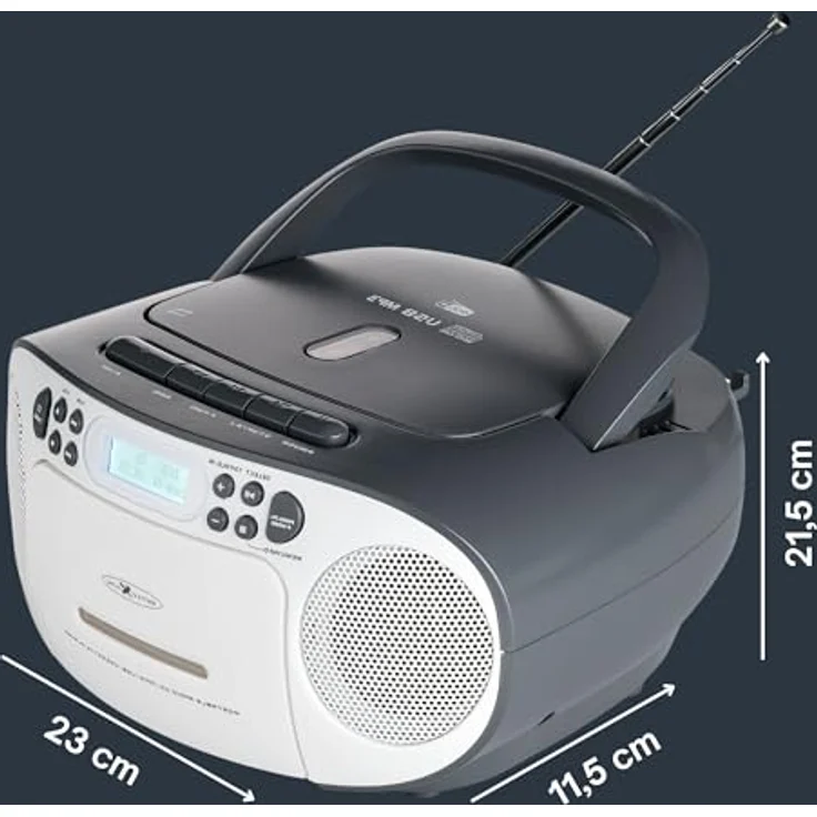 Reflexion CD-Radio DAB+, DAB, UKW AUX, CD, DAB+, Kassette, UKW, USB Weiß, Grau – Bild 4