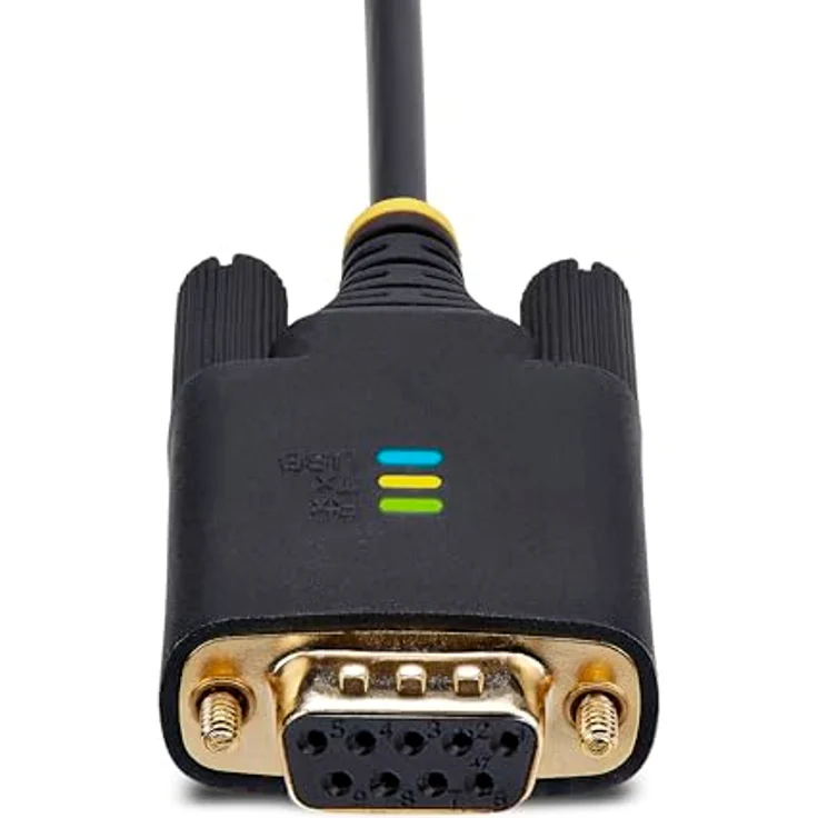 StarTech.com USB zu Null Modem Serial Adapter Kabel, 2m, FTDI, RS232, USB (M) zu DB-9 (W), schwarz, mit LED-Anzeigen – Bild 4