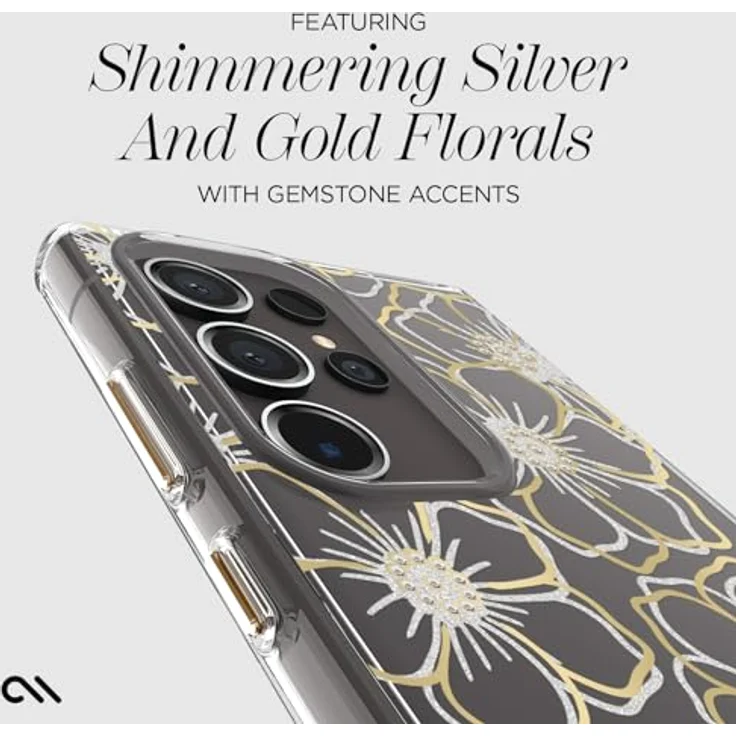 Case-Mate Schutzhülle für Samsung Galaxy S24 Ultra, 17,3 cm (6,8 Zoll), kratzfest mit 3,6 m Fallschutz, Blumen-Edelstein-Design, kompatibel mit kabellosem Laden – Bild 4