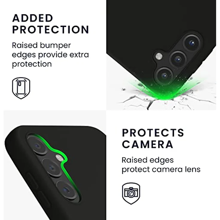 kwmobile Hülle für Samsung Galaxy A14 5G - weiches TPU Silikon Case, schwarz, geeignet für kabelloses Laden, rutschfest und strapazierfähig – Bild 3