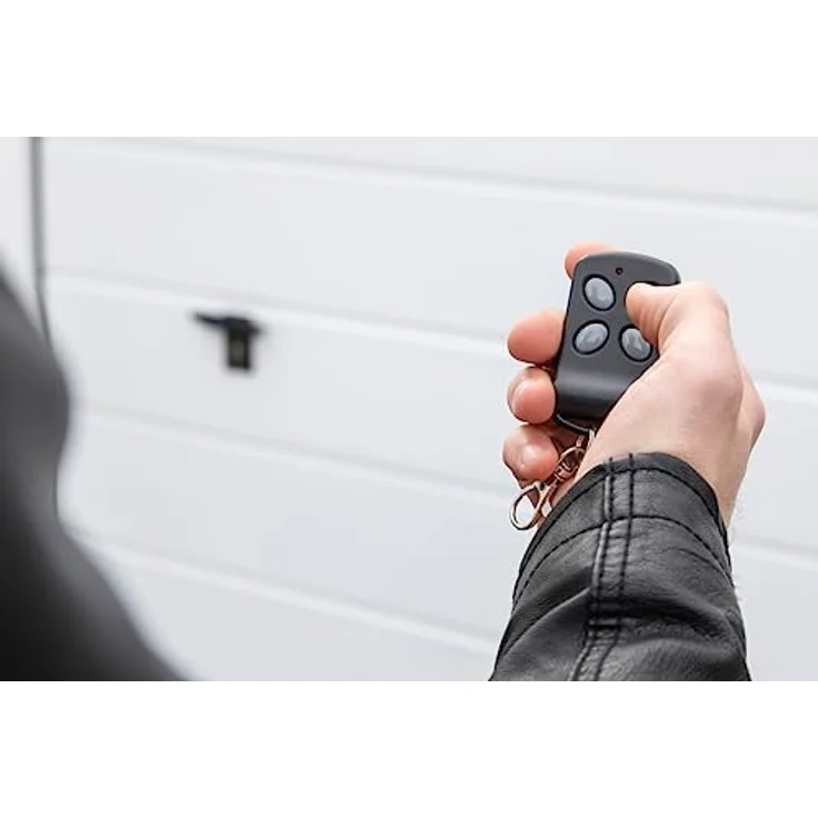 SCHELLENBERG 60853 DRIVE Fernbedienung mit 4 Kanälen, für Garagentorantrieb, inkl. Batterie und Karabiner-Halterung – Bild 7