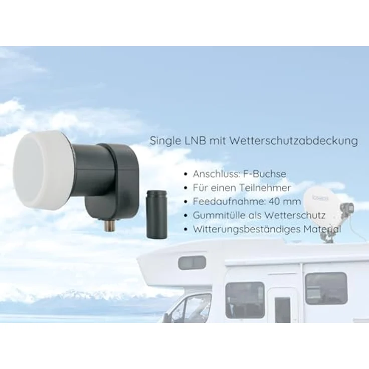 SCHWAIGER 9604 Camping Sat-Anlage, Komplett-Set mit 35cm Stahl Antenne, Single LNB, vorprogrammiertem HD Receiver und 10m Satelliten-Kabel im Transportkoffer – Bild 5