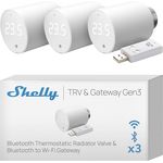 Shelly Blu TRV & Blu Gateway Gen3 - Bluetooth Smartes Heizungsthermostat für Temperaturregelung, mit Bluetooth-WLAN-Gateway, Heizungsregler für alle Ventile, App-Funktion (3 Pack)