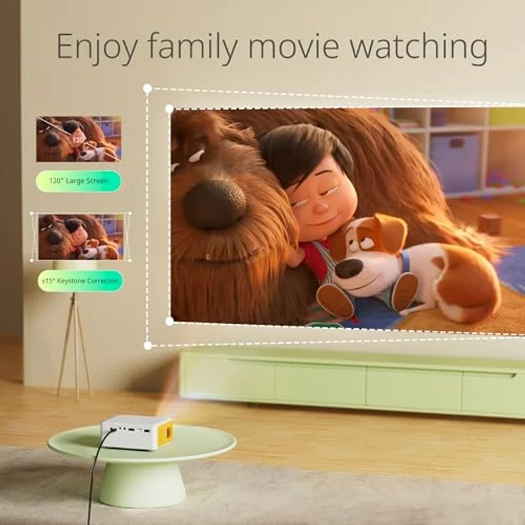 YOTON Mini Beamer Handy, 2025 Neuer Y3 Tragbarer Projektor, Full HD Videoprojektor für Heimkino, 50% Zoom Outdoor Projector - Die Beste Wahl für Kinder – Bild 5