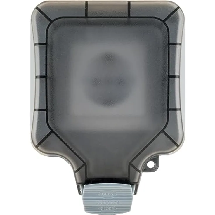 SCHWAIGER SOAD0100 Außensteckdose Aufputz Wetterschutzabdeckung IP66 Winkelstecker Klickverschluss