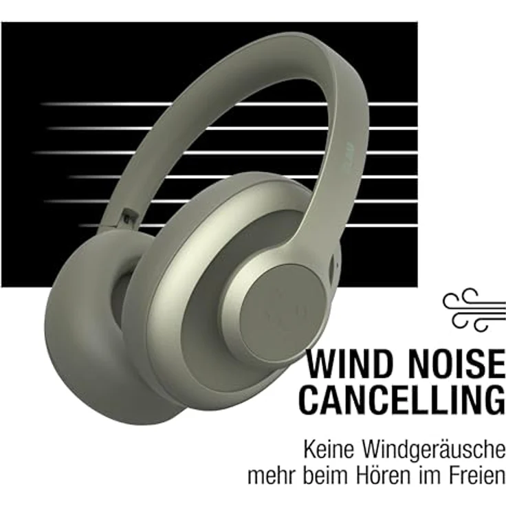 Fresh 'n Rebel Clam Blaze Bluetooth Kopfhörer Over Ear mit 80 Stunden Spielzeit, Perfect Calling, Wind-Noise Cancelling, Kabellos, Schnelladung, Tastensteuerung, Ambient-Sound-Modus (Grün) – Bild 5