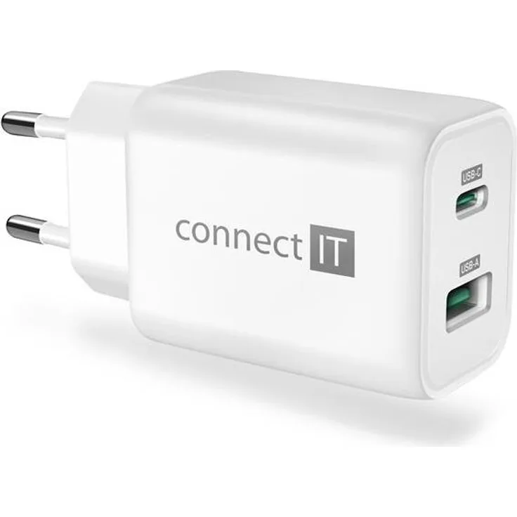 Connect IT Power Wanderer2, 33 W Reise-USB-Ladegerät mit GaN-Technologie für drinnen, AC, 20 V, Weiß