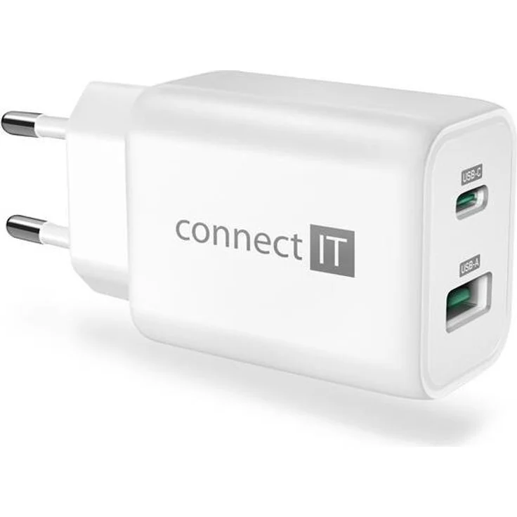Connect IT Power Wanderer2, 33 W Reise-USB-Ladegerät mit GaN-Technologie für drinnen, AC, 20 V, Weiß