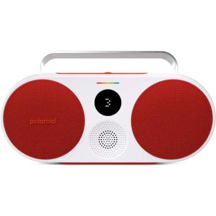 Polaroid P3 Music Player (Red) - Retro-Futuristic Boombox Wireless Bluetooth Speaker Rechargeable with Dual Stereo Pairing