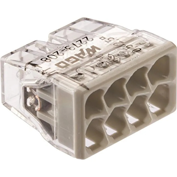 WAGO 2273-0208 COMPACT Verbindungsdosenklemme, 8 Fach, grau - Inhalt: 50 Stück
