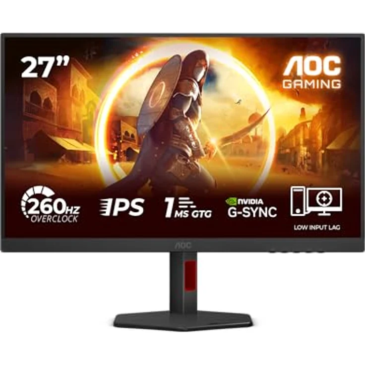 AOC 27G4ZR 27 Zoll Full-HD Gaming Monitor, 0,3 ms Reaktionszeit, 260 Hz, HDR10, Fast-IPS-Panel – Bild 2