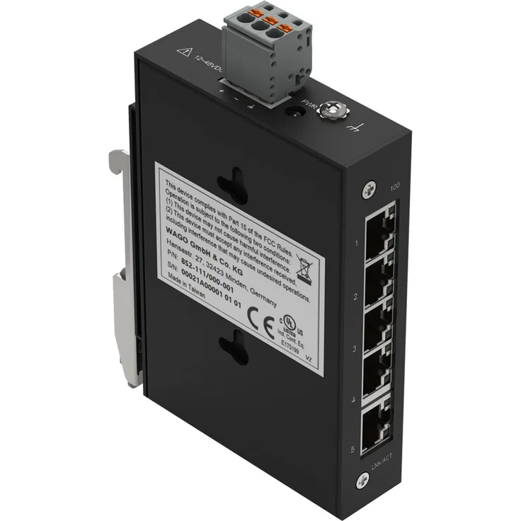 Wago Industrial-ECO-Switch (5 Ports), Netzwerk Switch, schwarz
