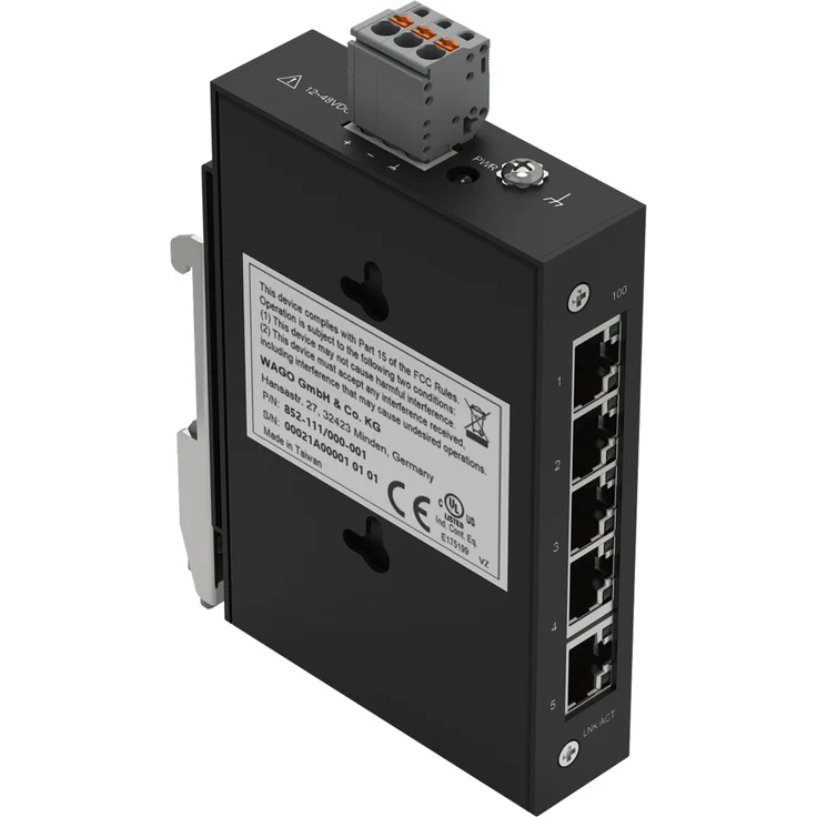Wago Industrial-ECO-Switch (5 Ports), Netzwerk Switch, schwarz – Bild 1