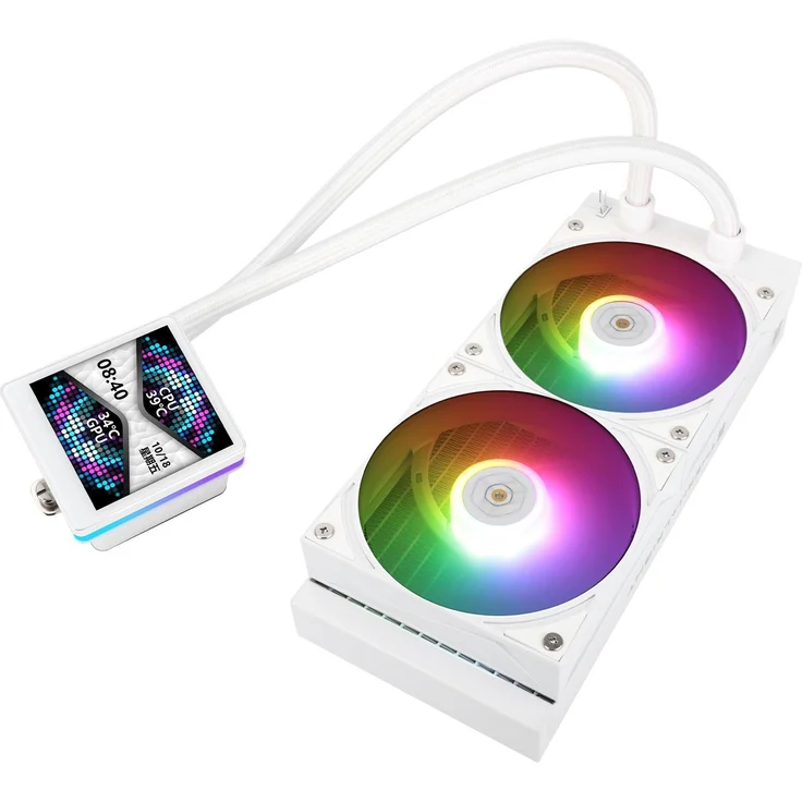 Thermalright AIO Grand Vision RGB, 240mm Watercooling Kit mit 120mm PC Lüftern, Schwarz, Weiss