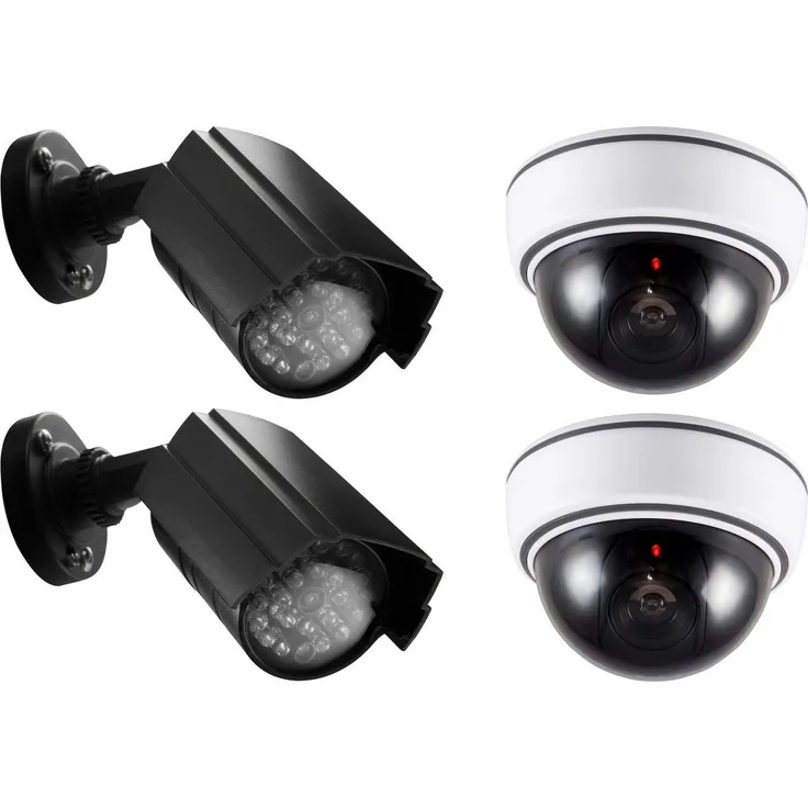 Alecto DC-KIT Überwachungskamera Attrappe mit LED-Licht, 2er Spar-Set, Schutz vor Einbruch