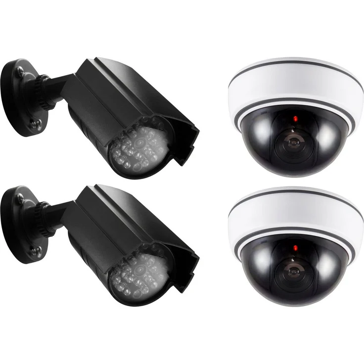 Alecto DC-KIT Überwachungskamera Attrappe mit LED-Licht, 2er Spar-Set, Schutz vor Einbruch