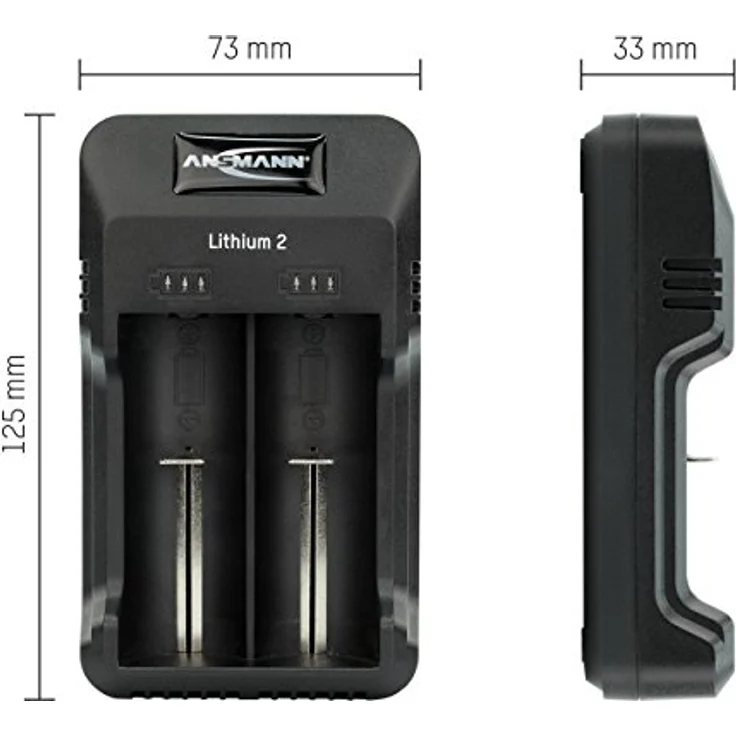 ANSMANN Universal Akku-Ladegerät für 18650 26650 22650 18500 18350 17670 17500 16340 14500 10440 und AA-AAA - Lithium 2 Universal Ladegerät für Lithium Ionen Batterie und NiMH-NiCd – Bild 6