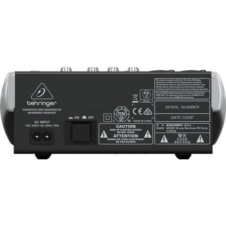 Behringer XENYX QX602MP3 Premium 6-Input 2-Bus Mixer mit XENYX Mic Preamps, British EQ, MP3 Player und Multi-FX – Bild 3