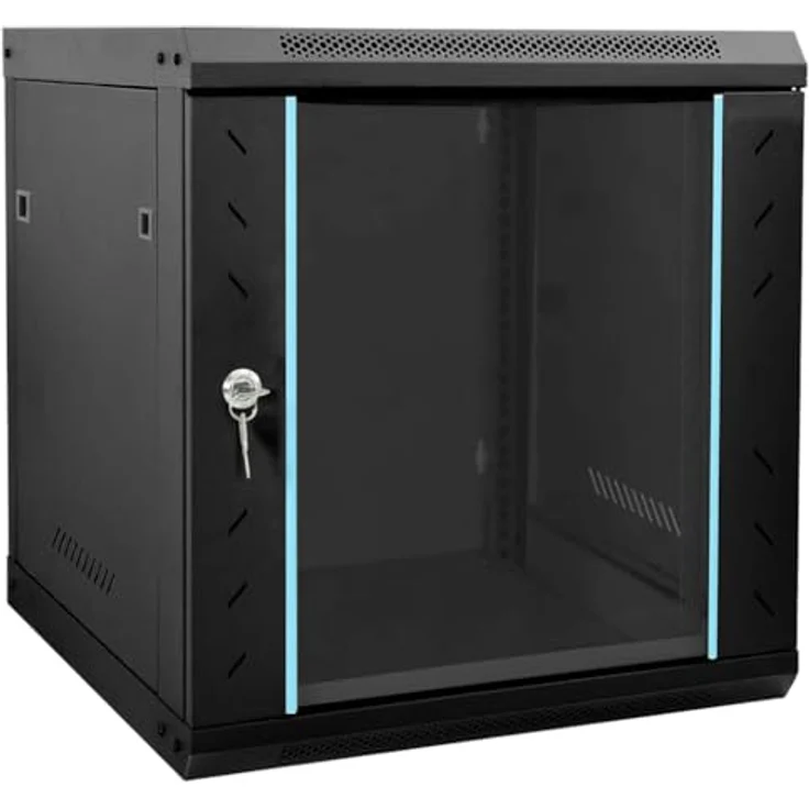 vidaXL Netzwerkschrank, Netzwerkschrank mit Speicher, Schwarz, 53 x 60 x 60 cm, Stahl – Bild 1