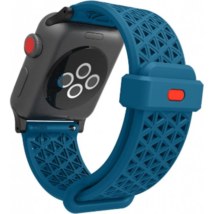 Catalyst Sportarmband für Apple Watch 38mm Series 2, Silikonarmband in Blau, atmungsaktiv und strapazierfähig