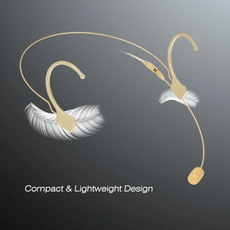 KIMAFUN Beiges Headset-Mikrofon, professionelles Over-Ear-Kondensator-Mikrofon mit abnehmbarem Ohrbügel, kompatibel mit SHU_re Wireless System, ideal für Bühnenauftritte und Moderation – Bild 3