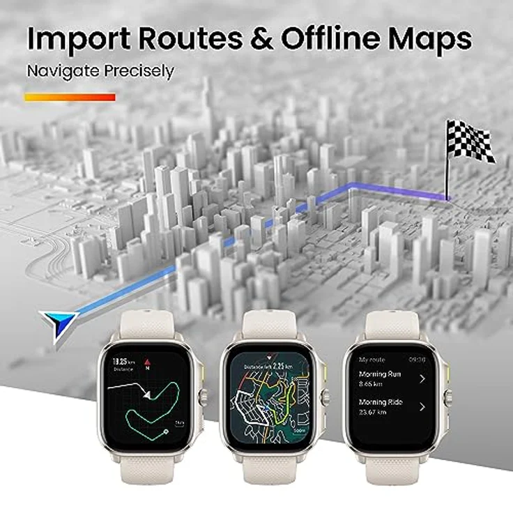 Amazfit Cheetah Lauf-Smartwatch mit Dual-Band-GPS, Routennavigation und Offline-Karten, Trainingsvorlage, Herzfrequenzmesser, integrierter Alexa, 8 Tage Akkulaufzeit für Männer und Frauen-Quadratisch – Bild 5