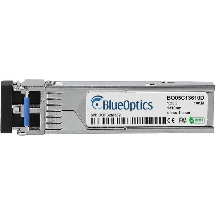 BlueOptics JDSU JSH-42L4DD1 kompatibler SFP BO05C13610D, Transceiver für 1000BASE-LX, maximale Reichweite 10 km, DDM-Funktion, Temperaturbereich 0°C bis +70°C