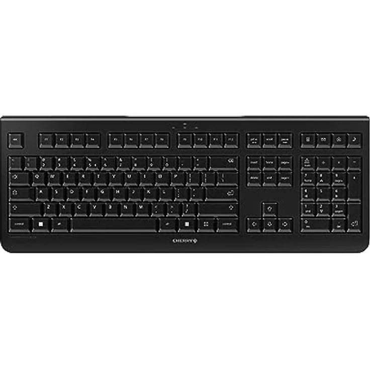 CHERRY KW 3000, Kabellose Tastatur mit Nummernblock, 2,4 GHz Funk, Geräuscharme Tasten, Flaches Design, Batteriebetrieben, Schwarz – Bild 1