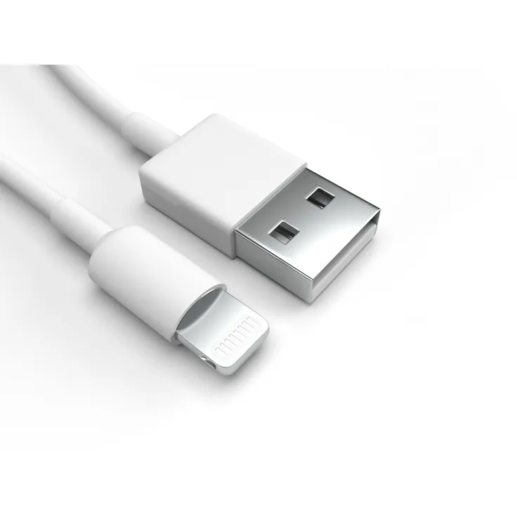 Justcom Lightning Ladekabel für Apple iPhone 14, 50 cm, Weiß, Schnellladekabel mit USB 2.0 und 1,5 A Ladeleistung