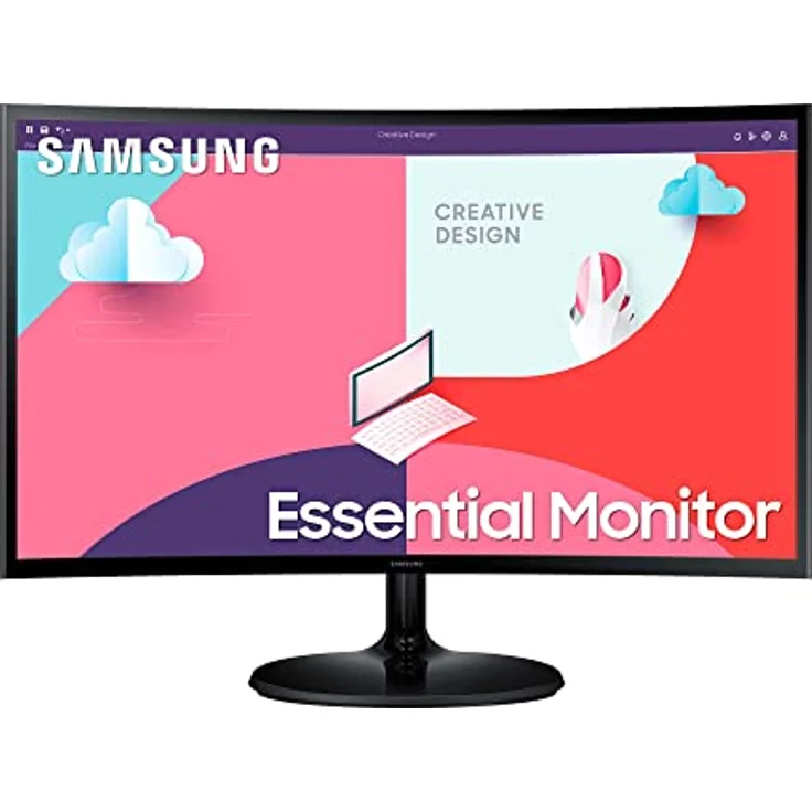 Samsung S36C Essential Monitor S24C364EAU, Curved, 24 Zoll, VA-Panel, Full HD-Auflösung, AMD FreeSync, 4 ms Reaktionszeit, Bildwiederholrate 75 Hz, Schwarz – Bild 1