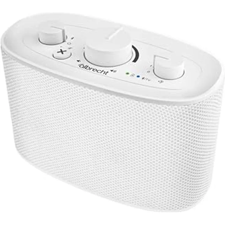 Albrecht KLARO TV Sprachverstärker, kabelloser TV-Lautsprecher mit Clear Voice Sprachoptimierung und Geräuschfilter, Streaming, weiß