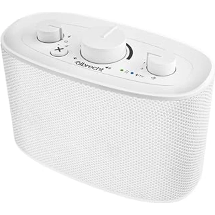 Albrecht KLARO TV Sprachverstärker, kabelloser TV-Lautsprecher mit Clear Voice Sprachoptimierung und Geräuschfilter, Streaming, weiß – Bild 1