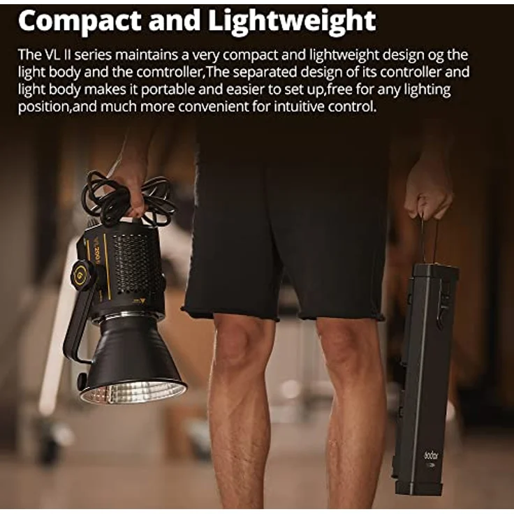 Godox VL300II LED Vedio Lichter, 5600K±200K Tageslicht, CRI 96+, TLCI 96, mit Effekteffekten für Neugeborene Fotografie,Studiobeleuchtung, Interview Beleuchtung, Videofilming. – Bild 5