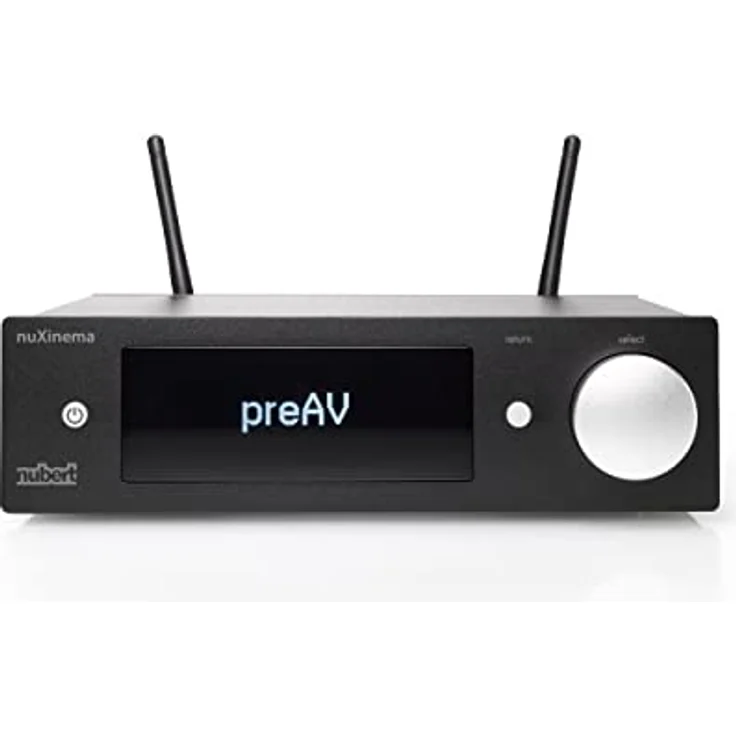 Nubert nuXinema preAV | schwarzer AV-Vorverstärker | Für vollen Surround-Sound | Wireless und komfortabel | Mit Dolby Atmos® und DTS:X | Schaltzentrale für max. 9 Quellen | Geringer Stromverbrauch – Bild 1