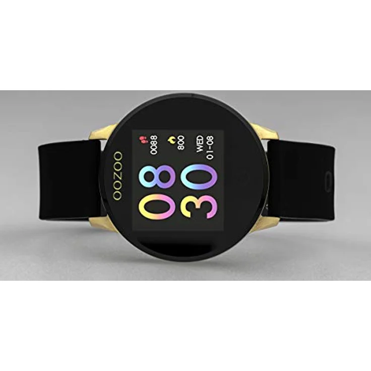 Oozoo Smartwatch Smartwatch Unisex, 43mm, Metallgehäuse, Silikonarmband, Gold/Black – Bild 4