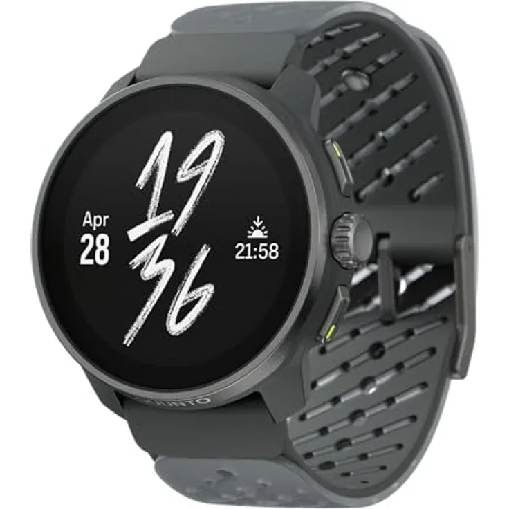 SUUNTO Race S Laufuhr mit AMOLED Touchscreen, Zweifrequenz GPS Sportuhr, HRV & Schlafverfolgung, KI-basierter Trainingsplan, 50m Wasserdicht, schwarz