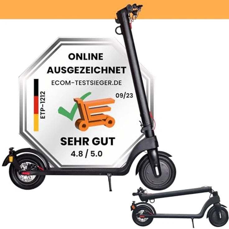 Scoot One Elektroscooter E 7 - E Scooter mit Straßenzulassung - herausnehmbarer Akku - 15-20 km Reichweite, 20 km/h, in schwarz – Bild 1
