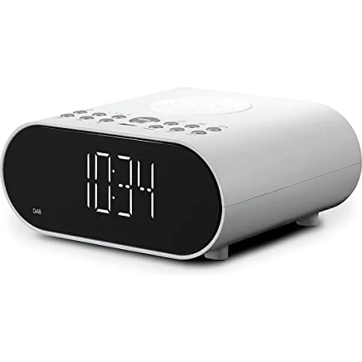 Roberts Ortus Charge Radio Wecker Dab+/FM/Bluetooth mit Qi-Ladegerät, Weiß