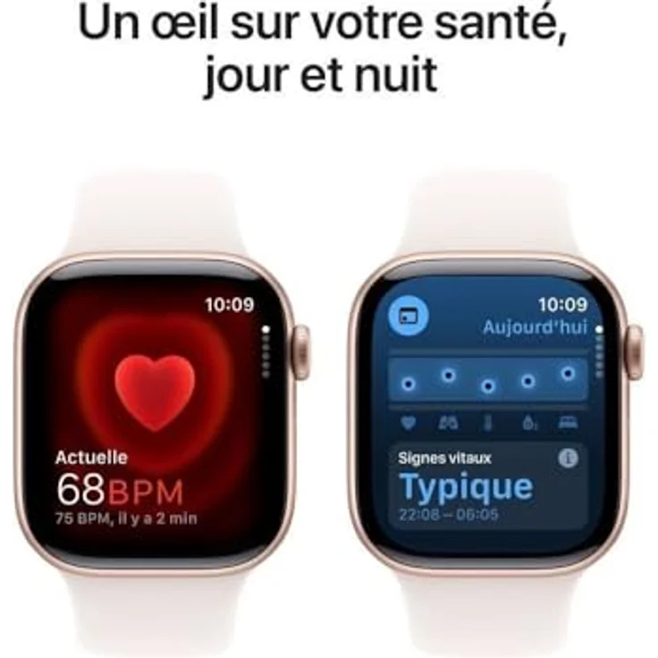 Apple Watch Series 10, 42 mm, GPS, Aluminiumgehäuse Roségold, Sportarmband Blassrosa, S/M – Bild 5