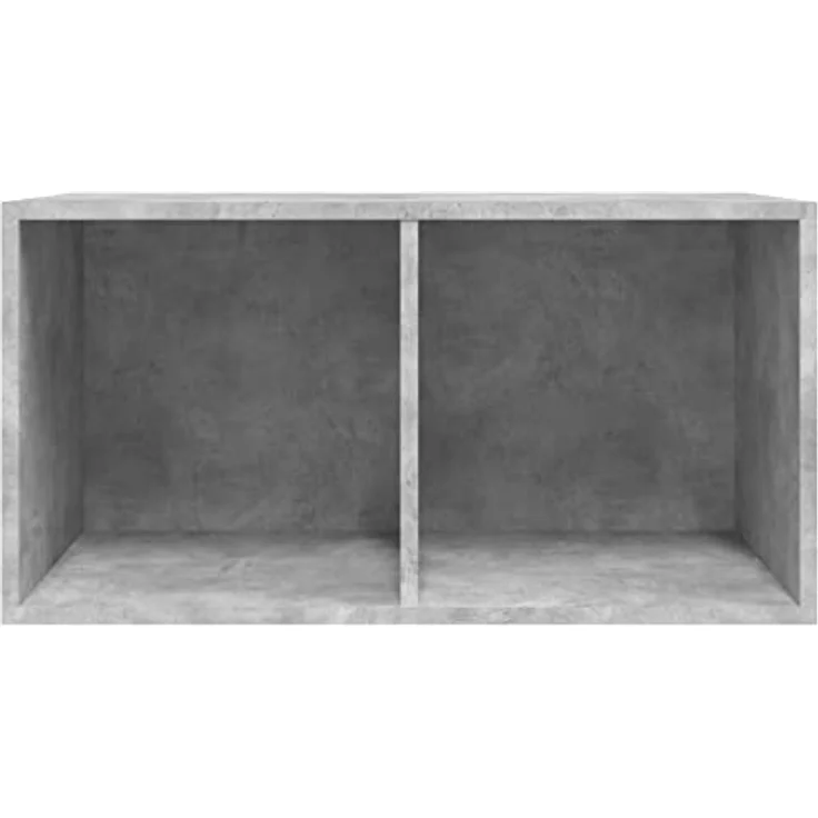 vidaXL Schallplatten-Aufbewahrungsbox Betongrau 71×34×36 cm Spanplatte – Bild 6