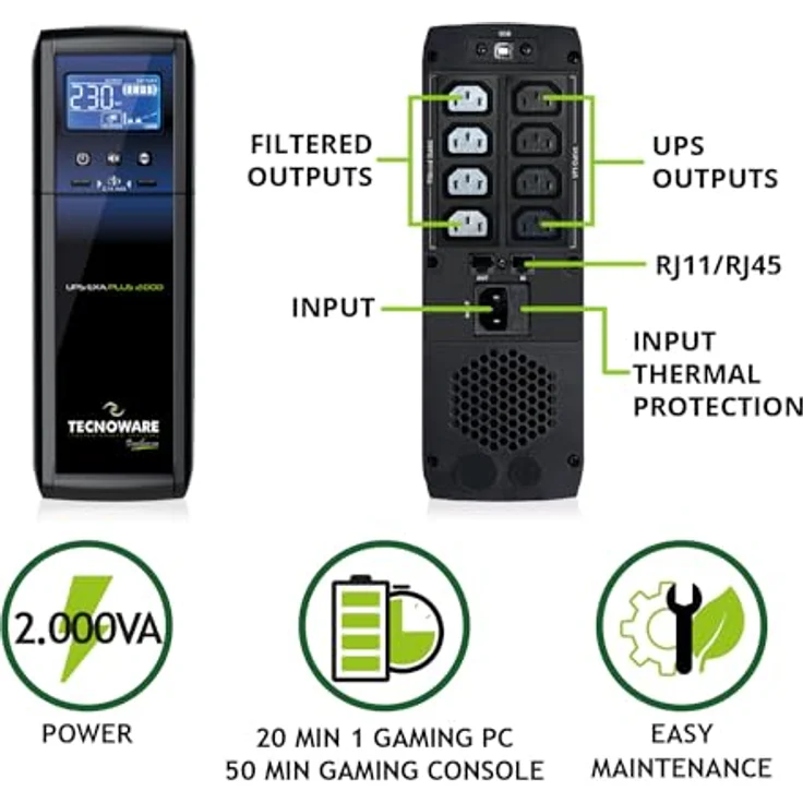 TECNOWARE UPS EXA Plus 2000 - Preisvergleich – Bild 2