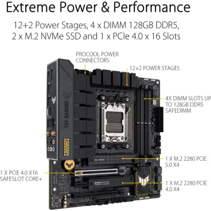 ASUS TUF GAMING B650M-PLUS WIFI Mainboard Sockel AMD AM5 – Bild 3