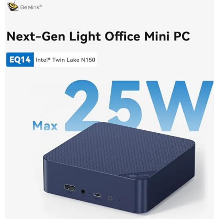 Beelink Mini PC EQ14, Intel Twin Lake-N150 Prozessor (bis zu 3.6GHz), 16GB DDR4 500GB M.2 SSD Office Mini Computer, Dual Gigabit Ethernet/Dual HDMI/WiFi 6/BT5.2 – Bild 3