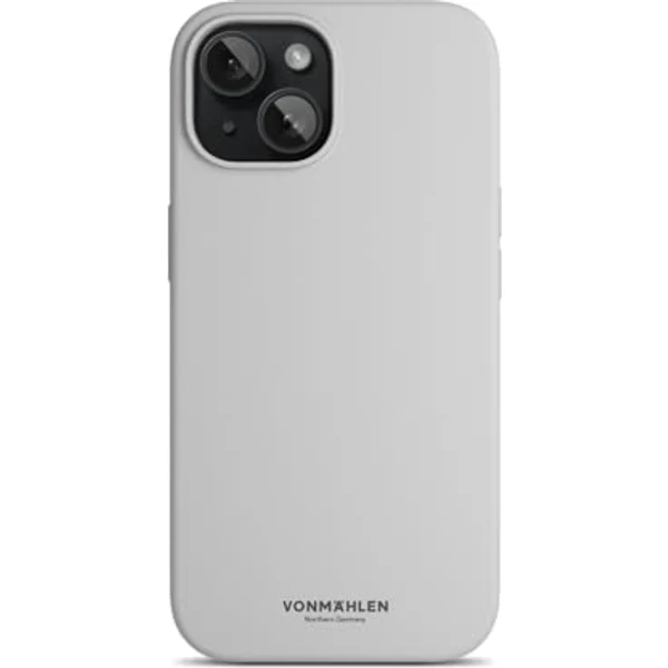 Vonmählen Eco Silicone Case für iPhone 15, GRS-zertifizierte Silikon-Hülle mit MagSafe, Lichtgrau