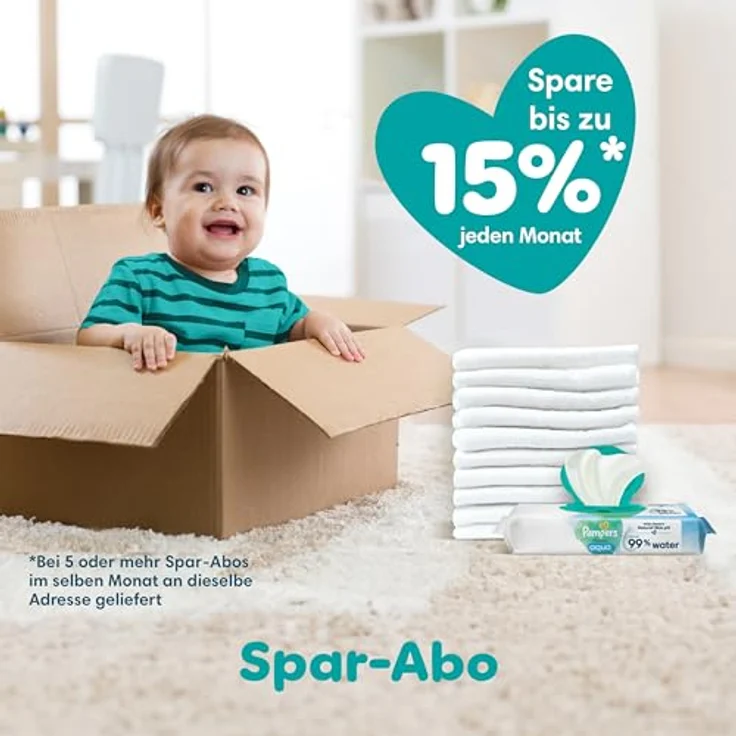 Pampers Sensitive Baby Feuchttücher, 260 Tücher (5 x 52), ohne Duft, für eine sanfte und weiche Reinigung, pflanzenbasierte Fasern, dermatologisch getestet – Bild 5